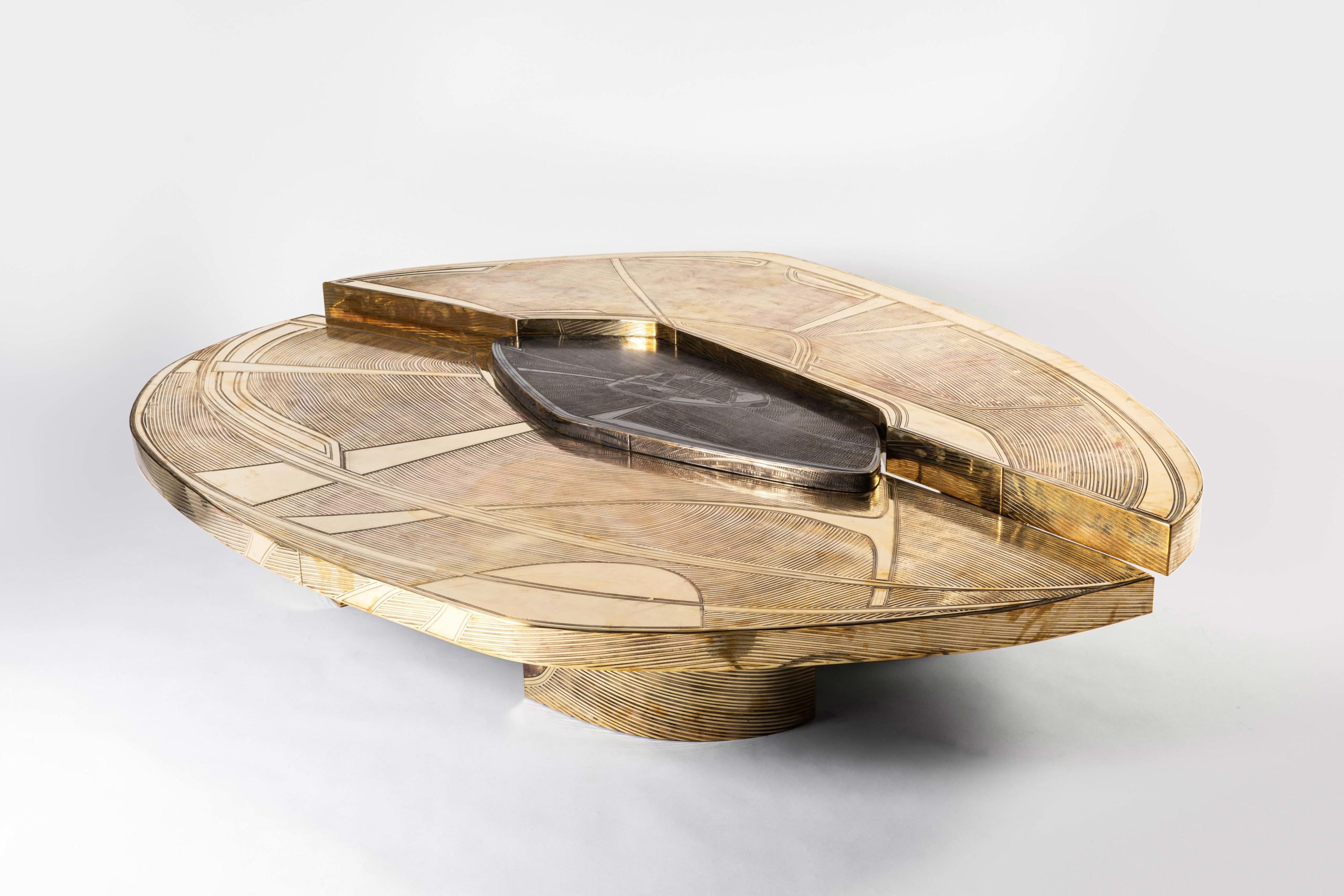 Gaia Coffee Table Brass Aquatinted